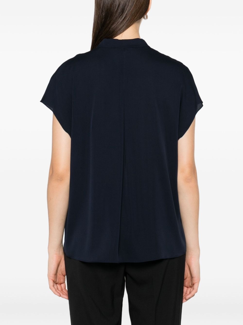 v-neck short-sleeve blouse - 4