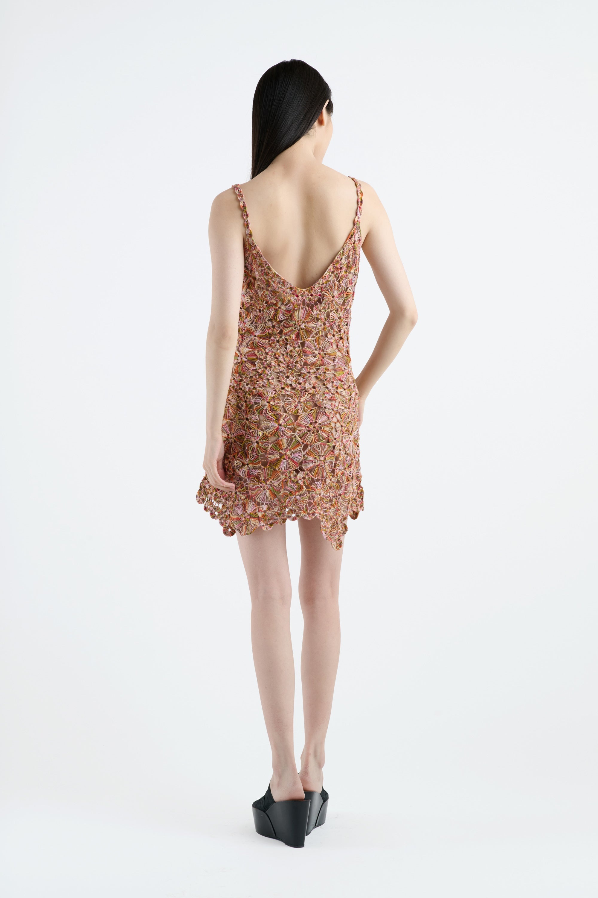 CROCHET FLORAL MINI DRESS - 4