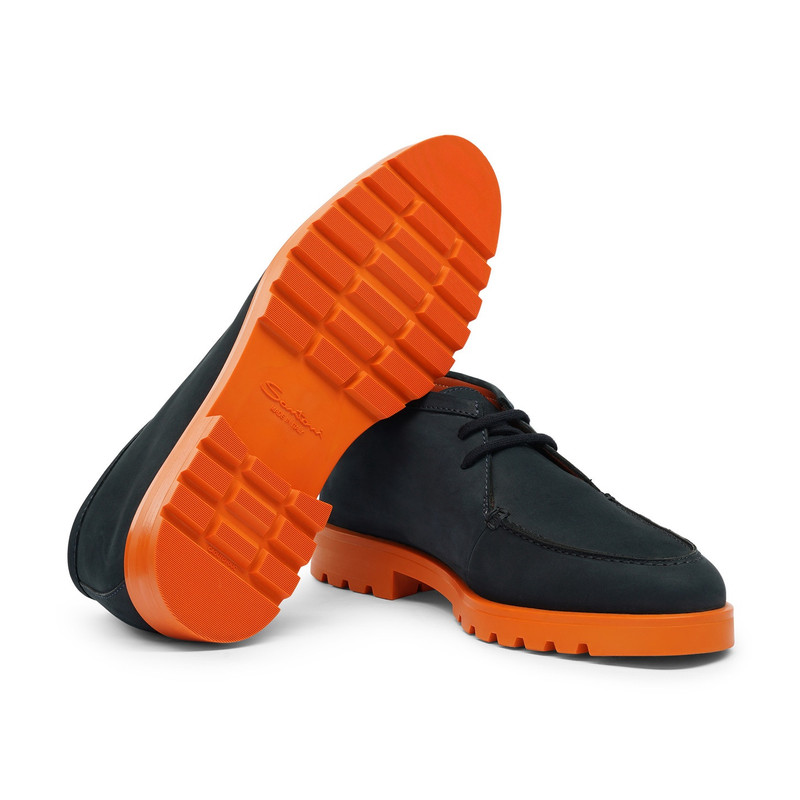 Men’s blue and orange nubuck desert boot 4