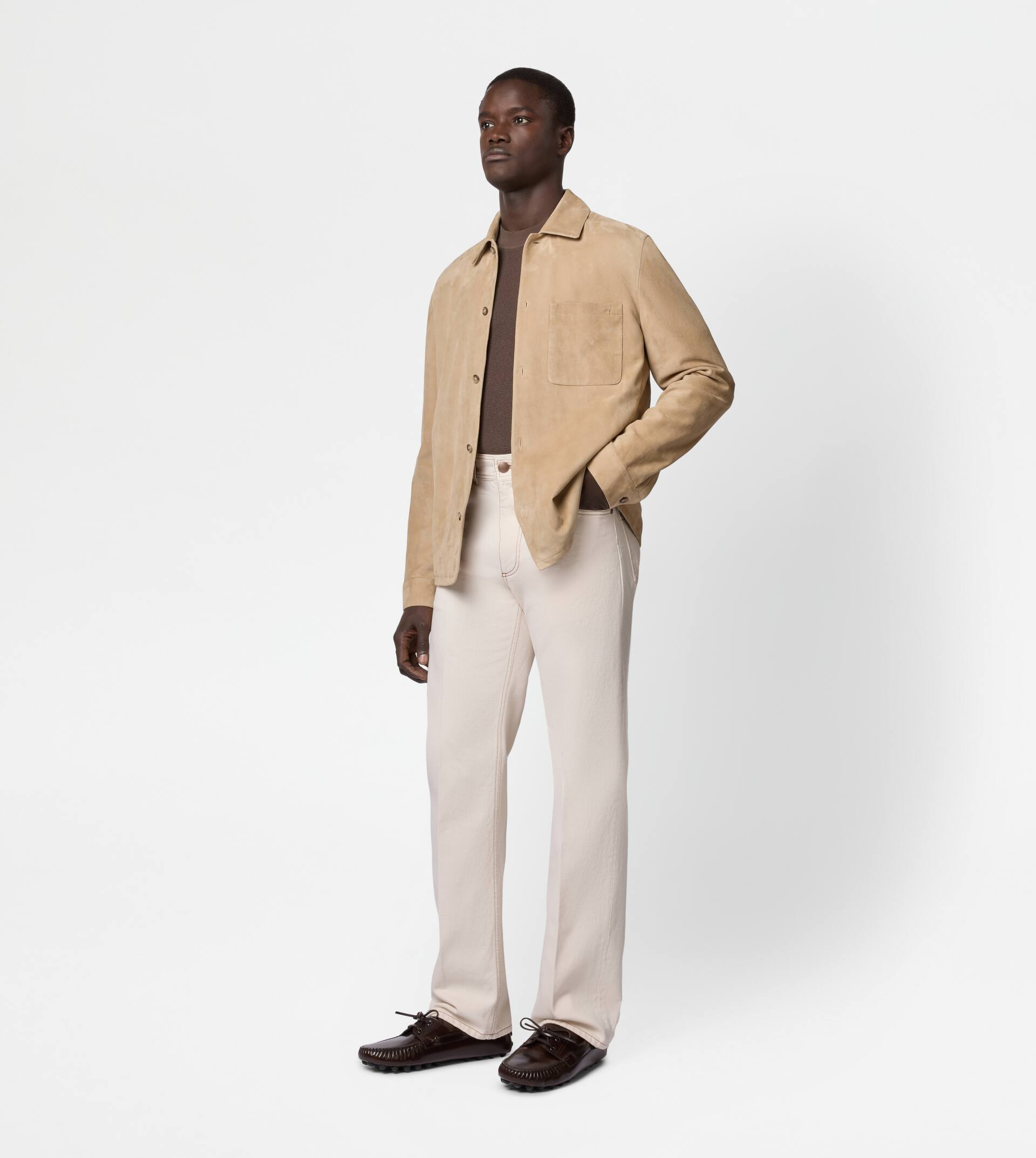 PASHMY SHIRT JACKET IN SUEDE - BEIGE - 2