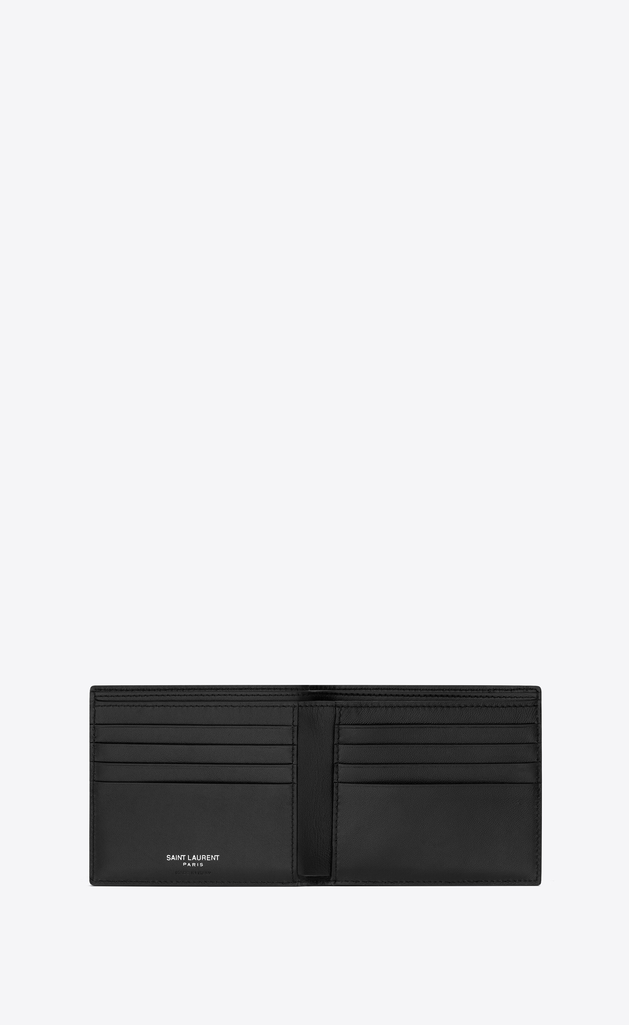 saint laurent east/west wallet in brushed leather - 4