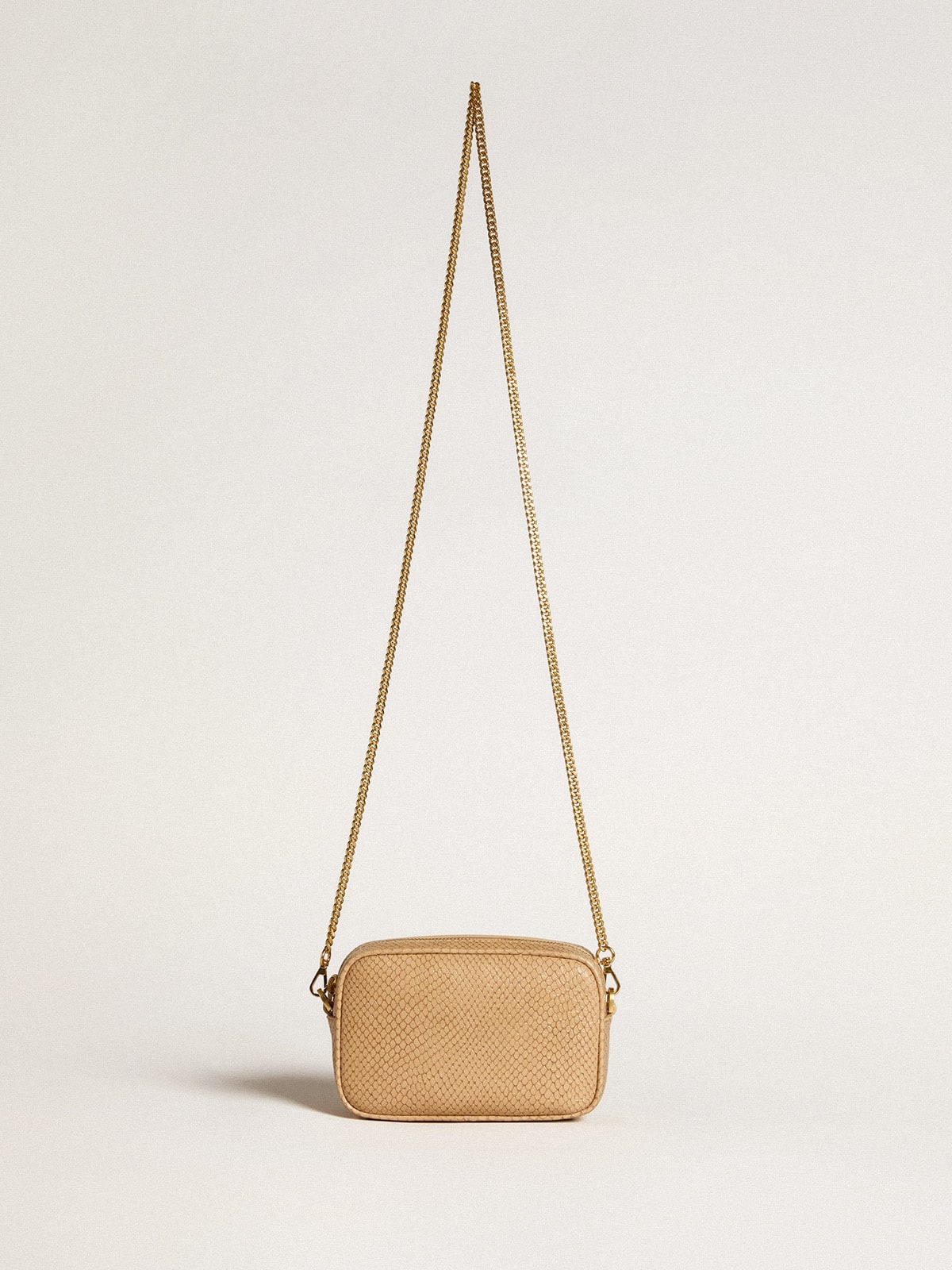 Mini Star Bag in beige snake-print leather - 4