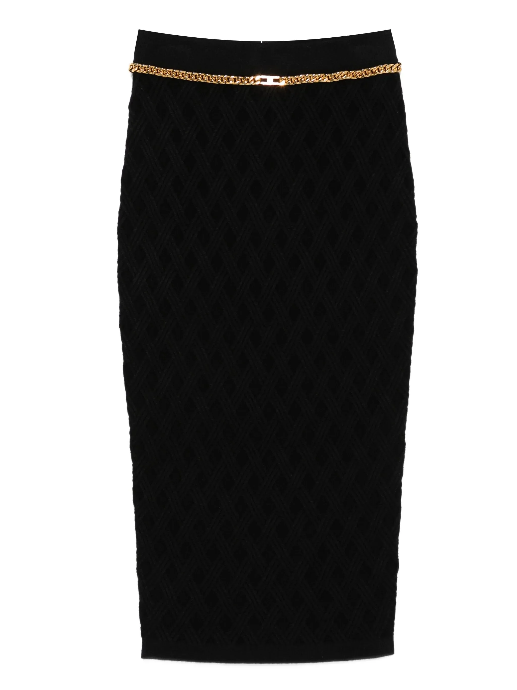 Elisabetta Franchi Chain-embellished Geometric Midi Skirt - 1