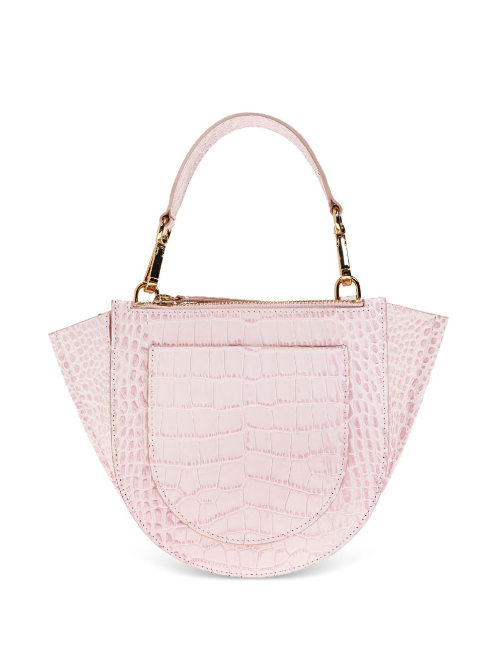 mini Hortensia crocodile-effect tote bag - 3