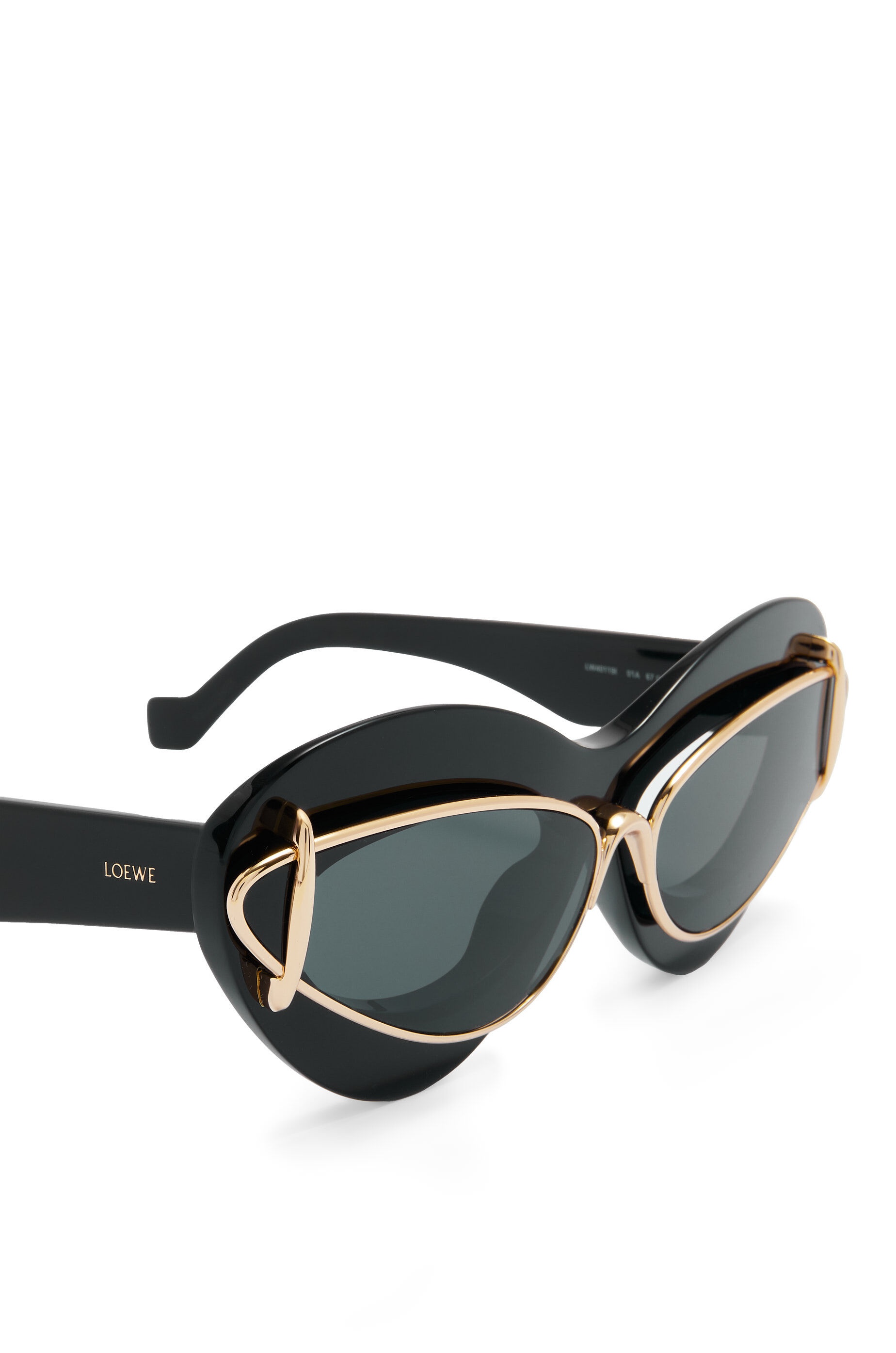 Cateye double frame sunglasses in acetate and metal - 5
