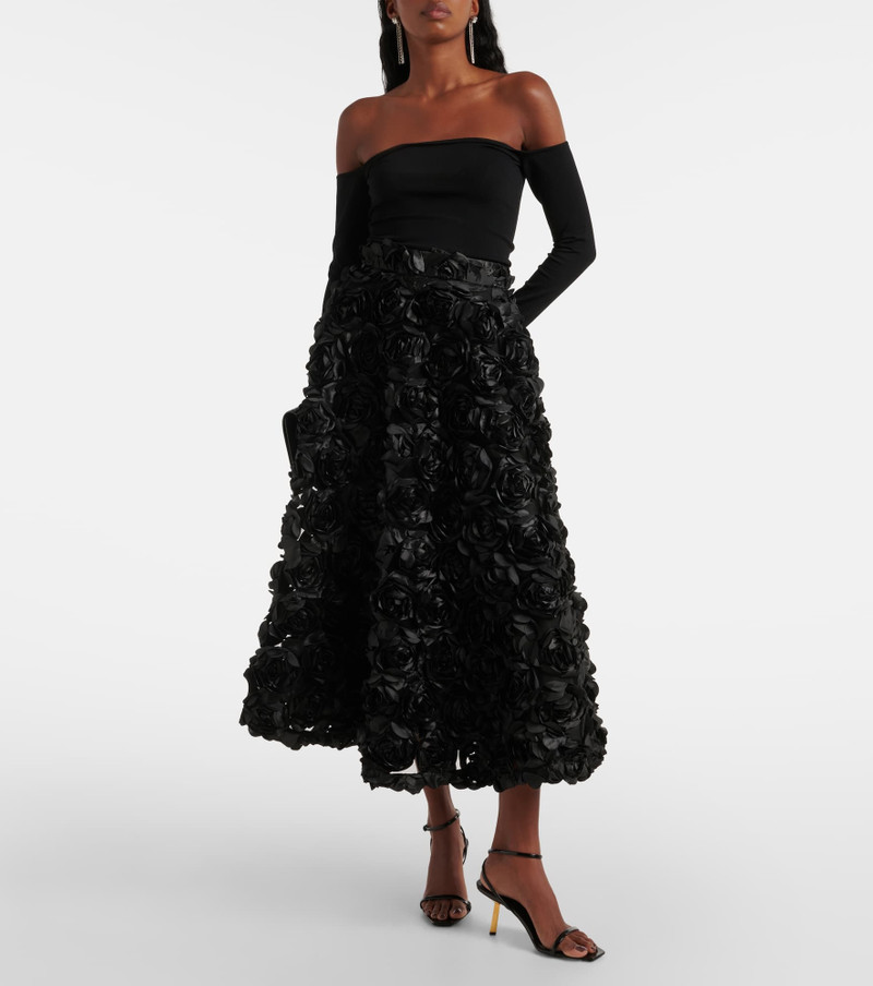 ROTATE Sun floral-appliqué high-rise maxi skirt outlook