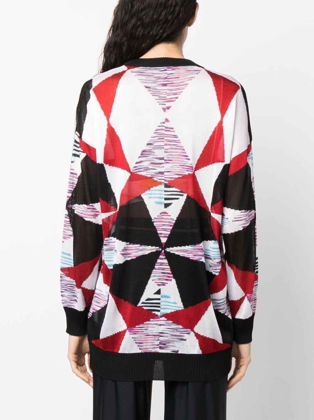 intarsia knit-pattern cardigan - 4