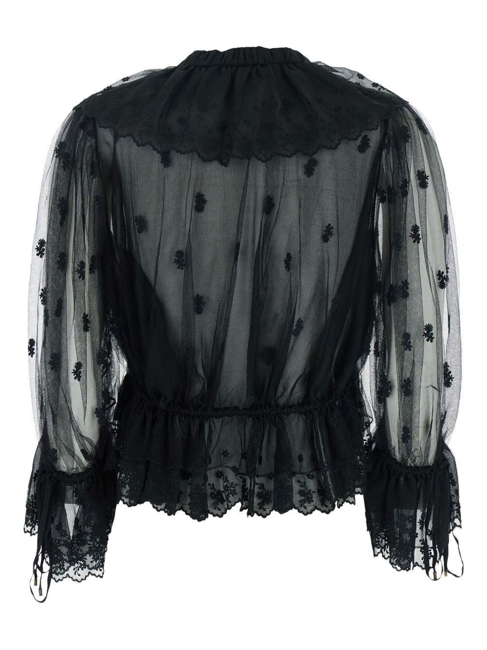 ruffle-detail sheer blouse - 2