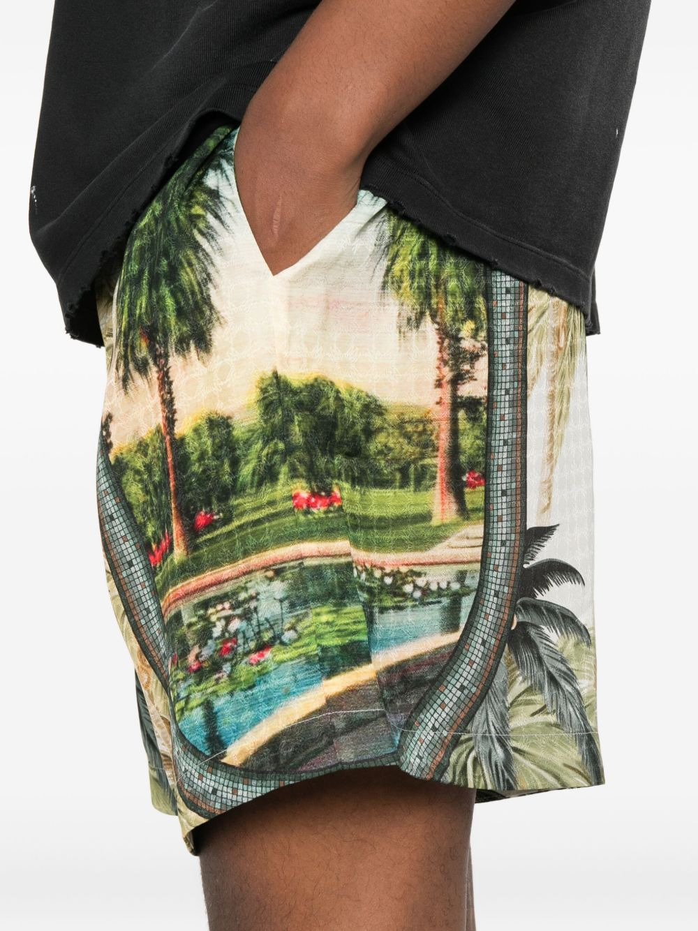 mosaic-print shorts - 5