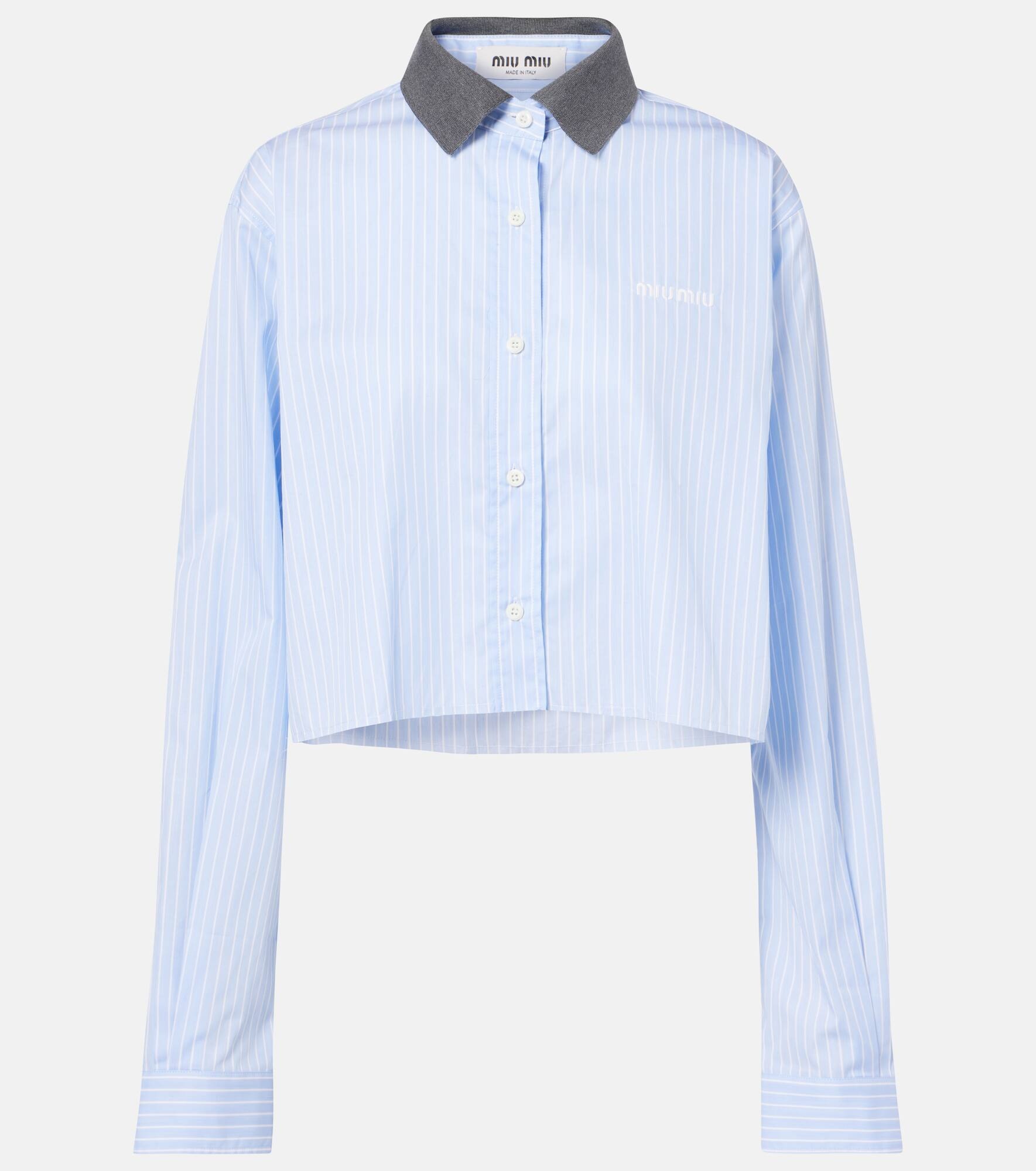 Cropped cotton shirt - 1