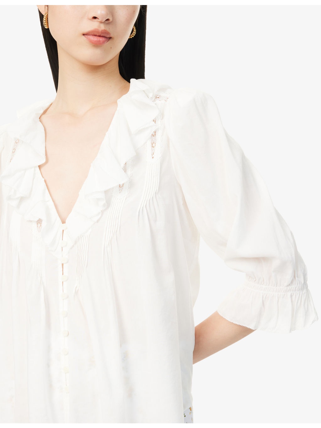 Perry Frill-Collar Cotton-Blend Top - 5