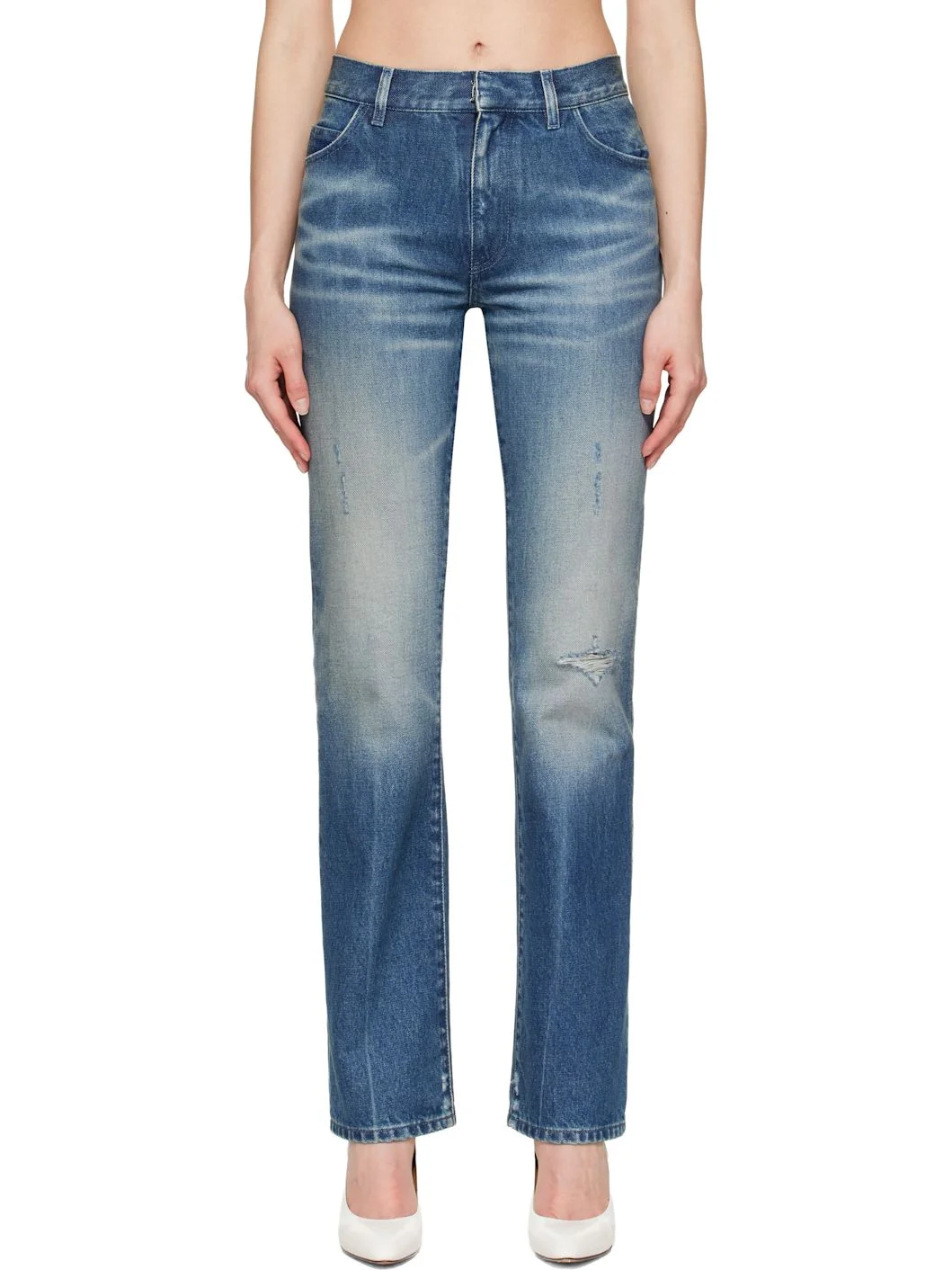 Blue Straight-Leg Jeans - 1