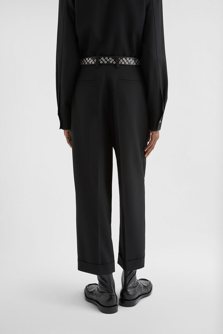 Wool Poplin Belted Trousers - 4