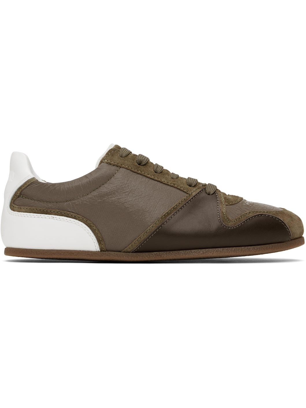 Brown & White Tennis Sneakers - 1