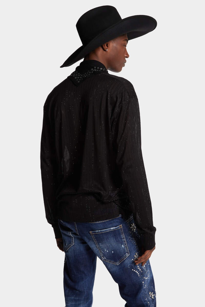 LOOSE FIT RHINESTONE STRIPE T-SHIRT 4