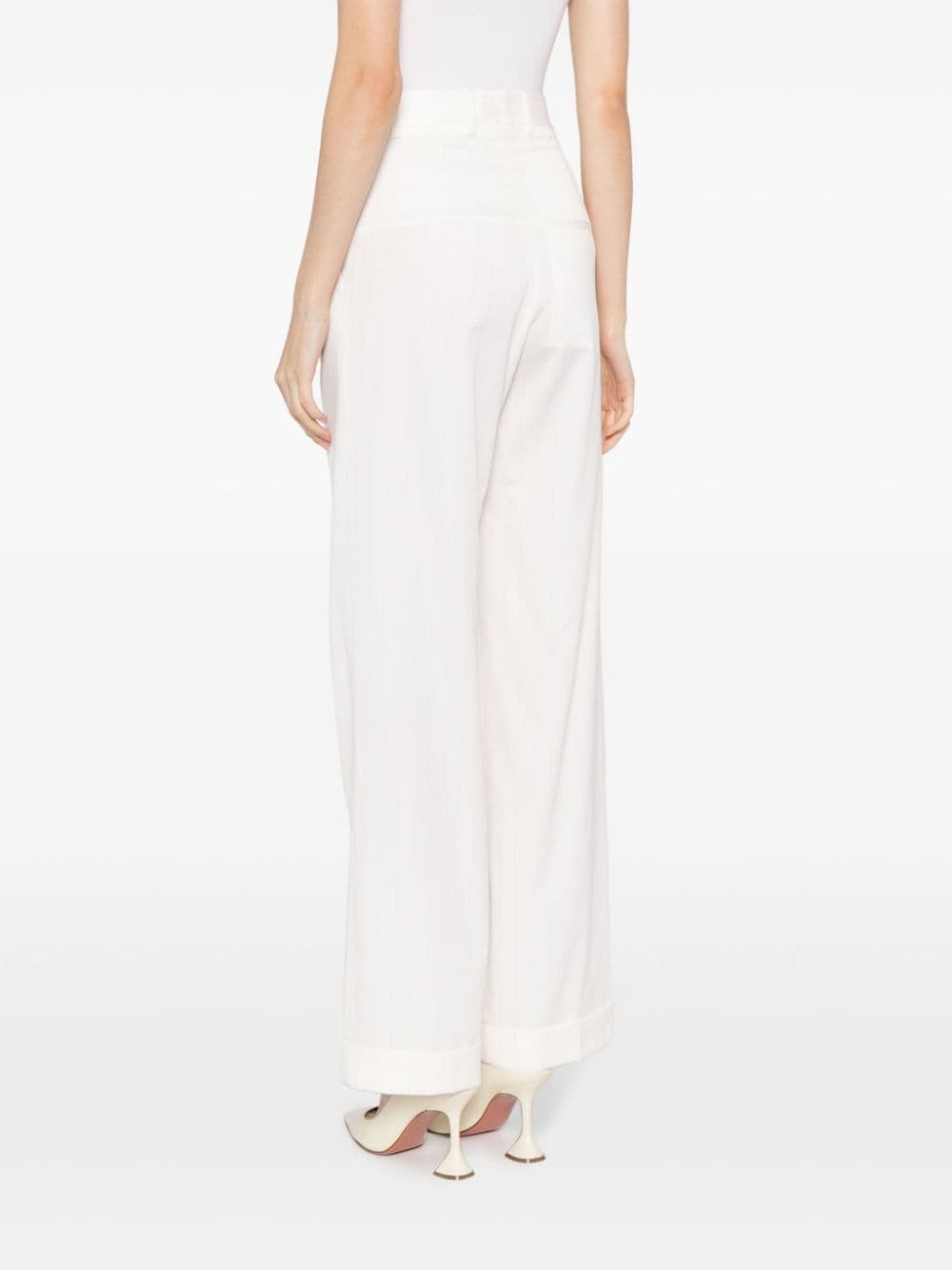 high-waist wool straight-leg trousers - 4