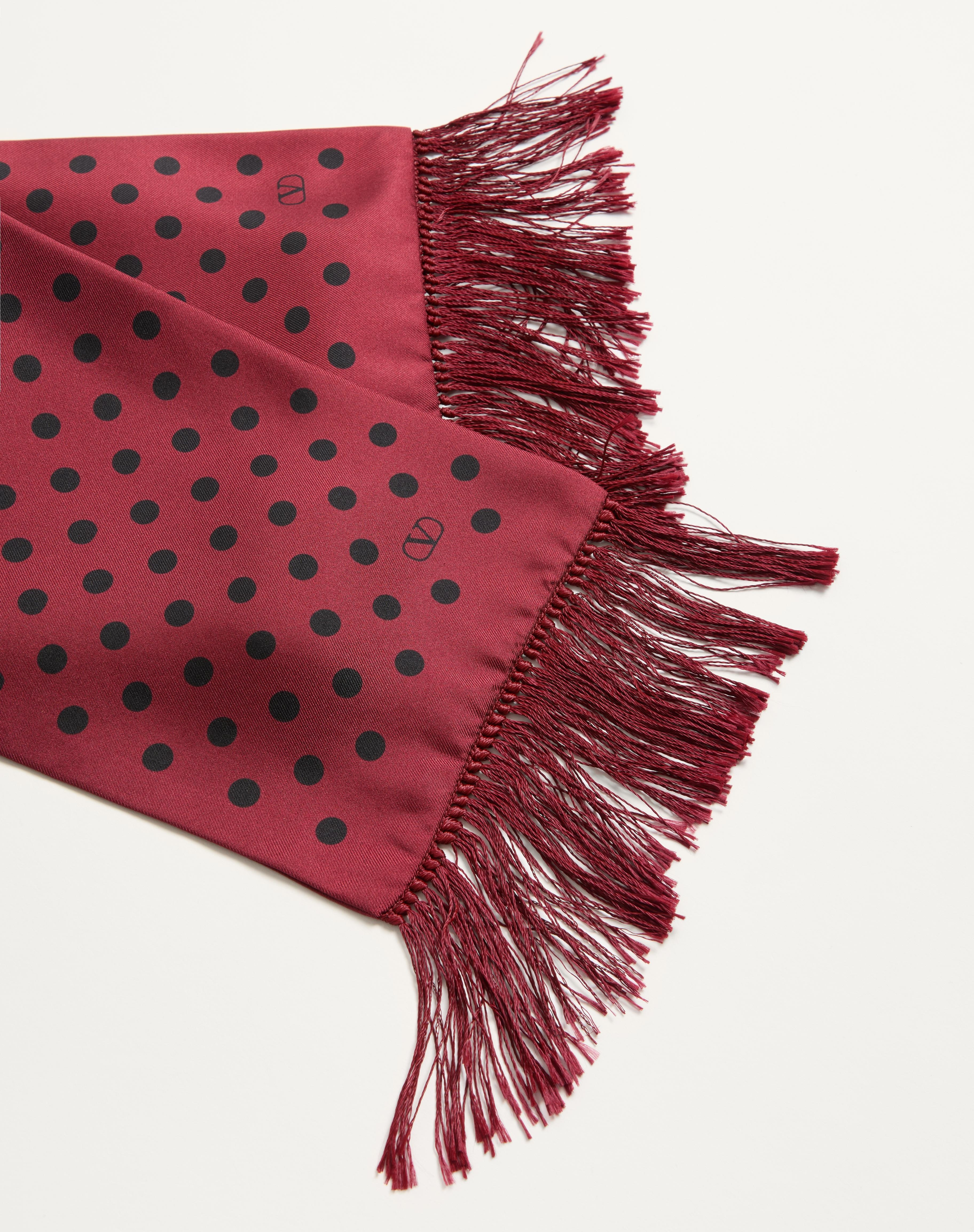 PLUSDEPOIS SILK BANDEAU SCARF WITH FRINGE - 3