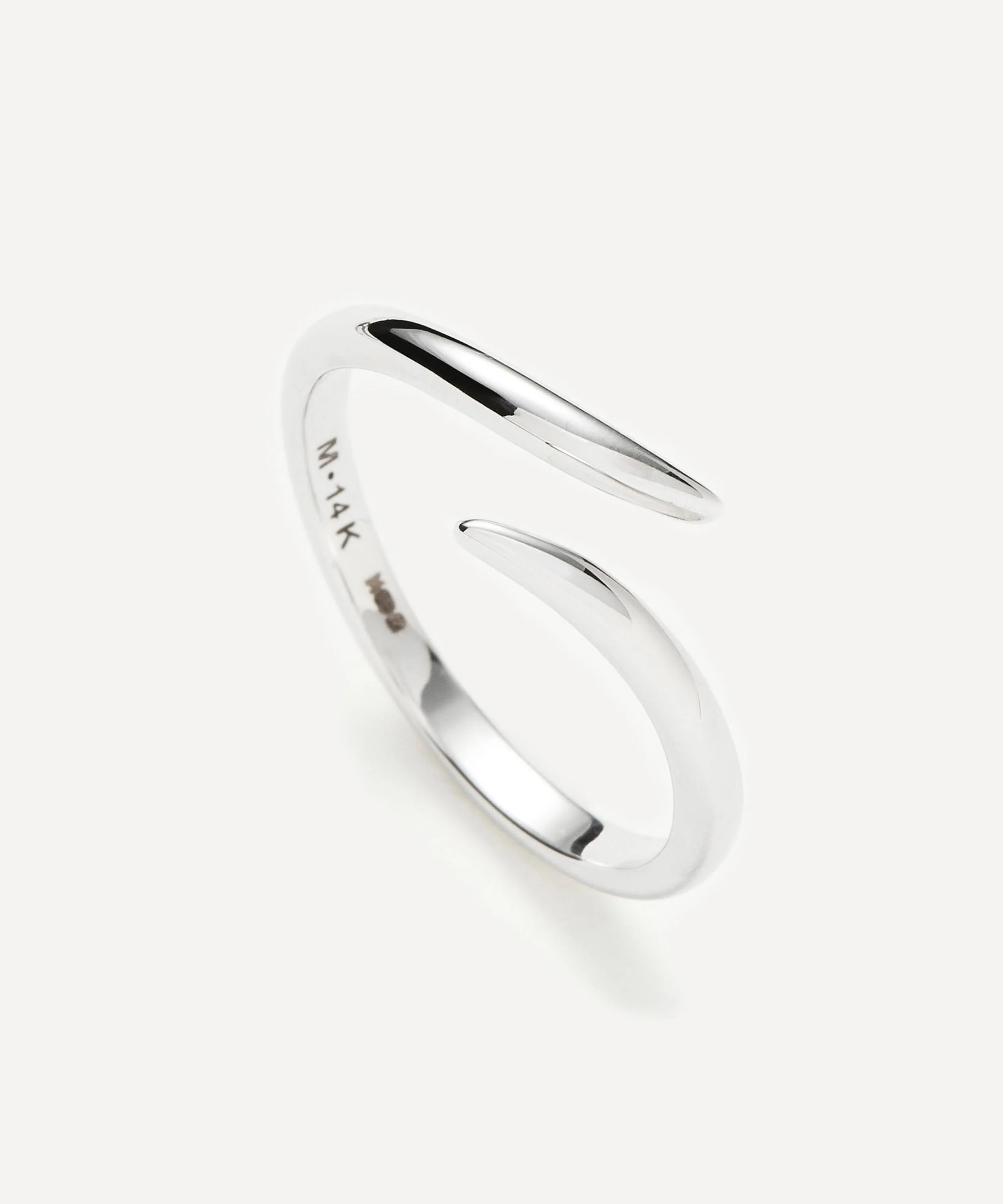 14ct White Gold Fine Open Claw Ring - 1
