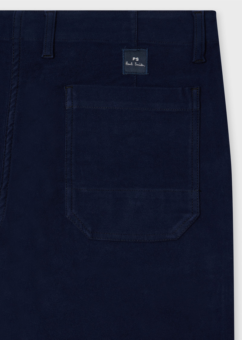 Paul Smith Navy Moleskin Patch-Pocket Trousers outlook
