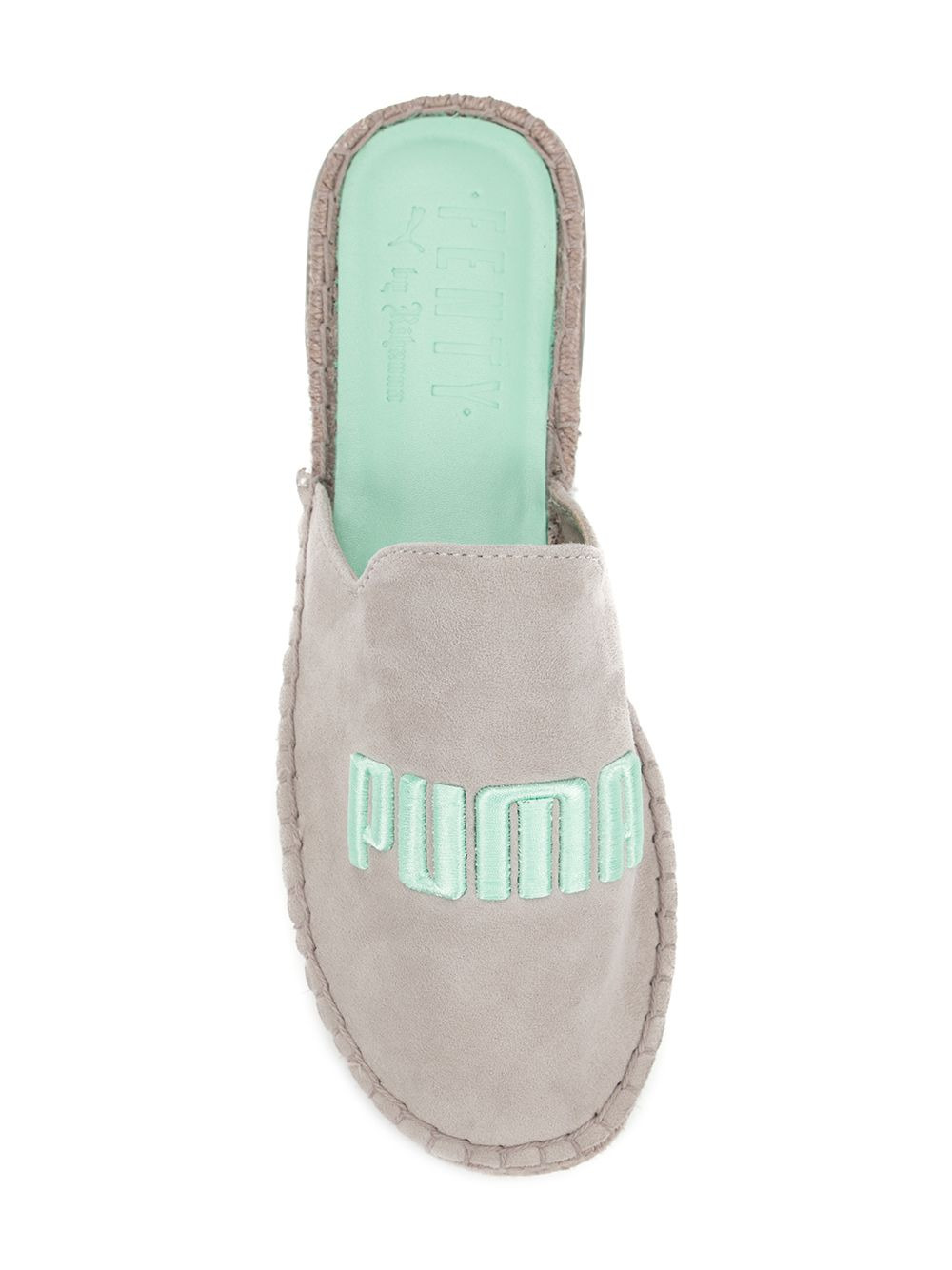 embroidered logo flat espadrilles - 4