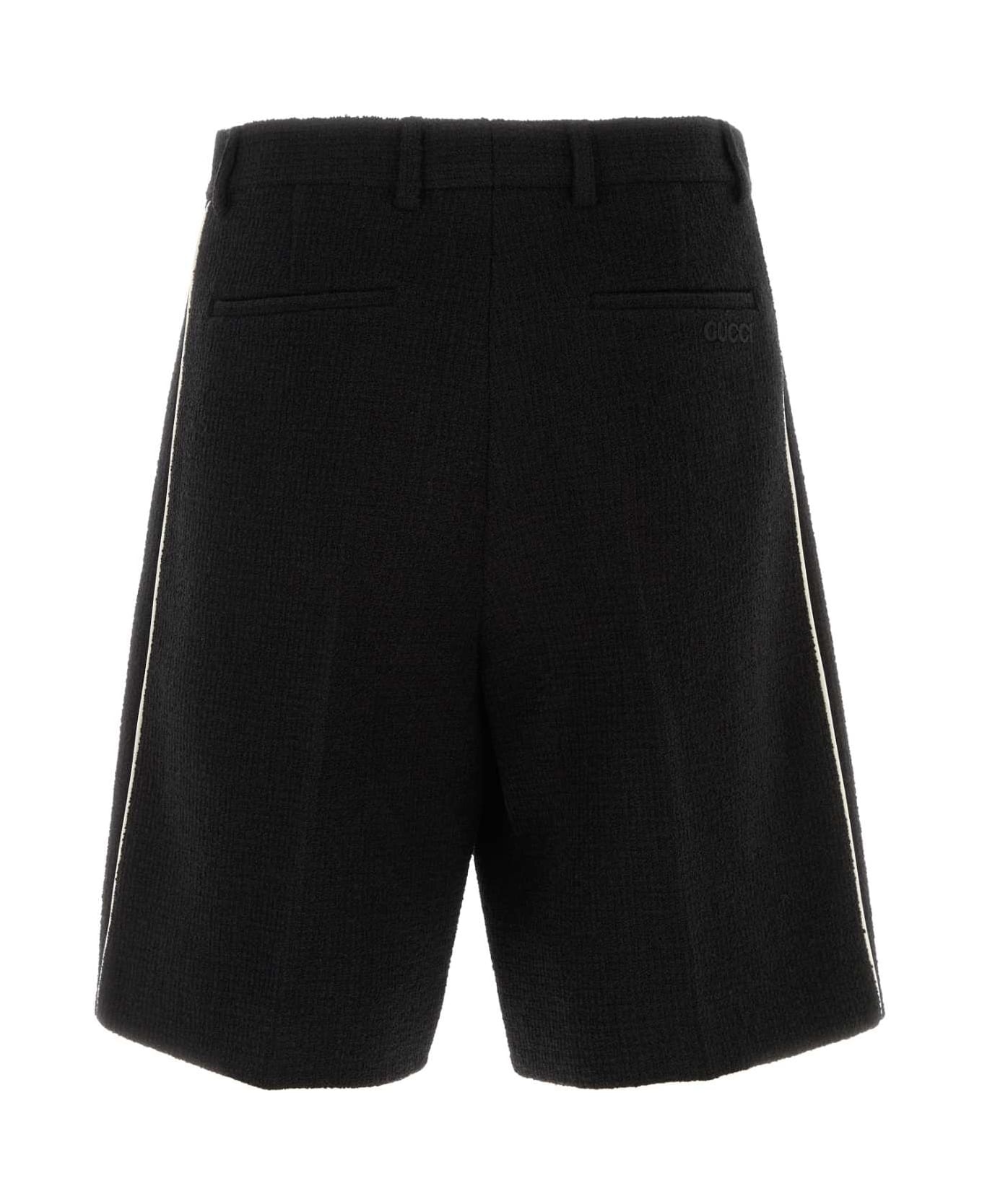 Black Boucle Bermuda Shorts - 2