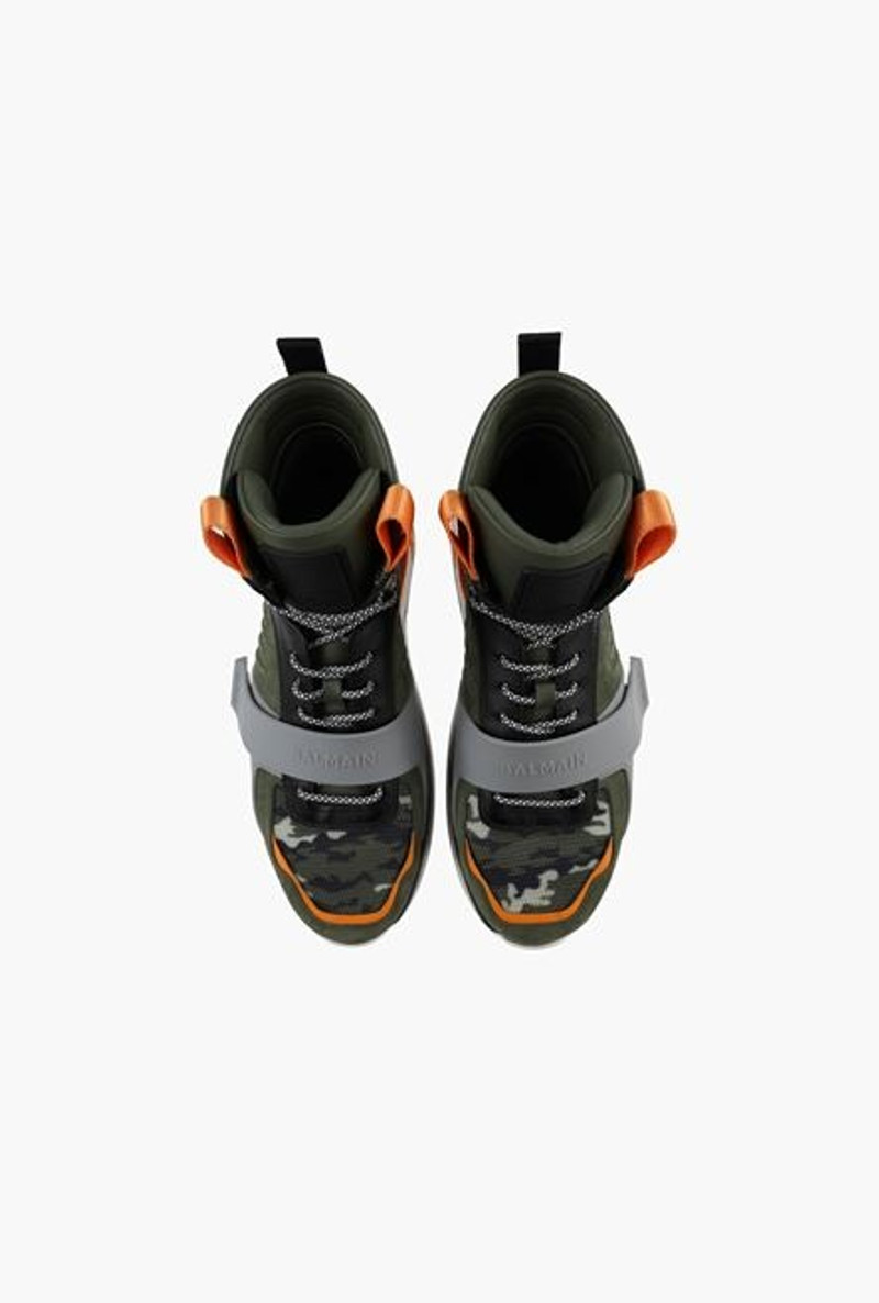 Khaki and orange leather B-Ball sneakers 4