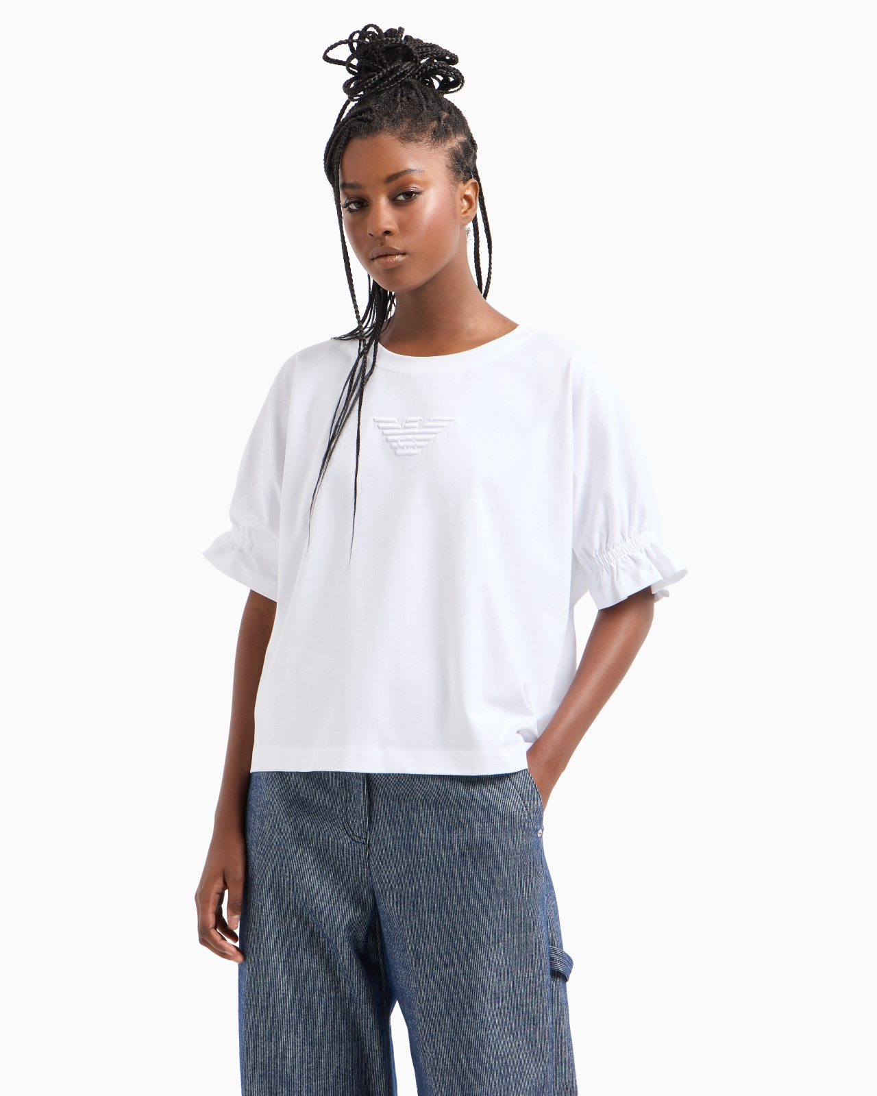ASV organic stretch jersey T-shirt with eagle embroidery - 2