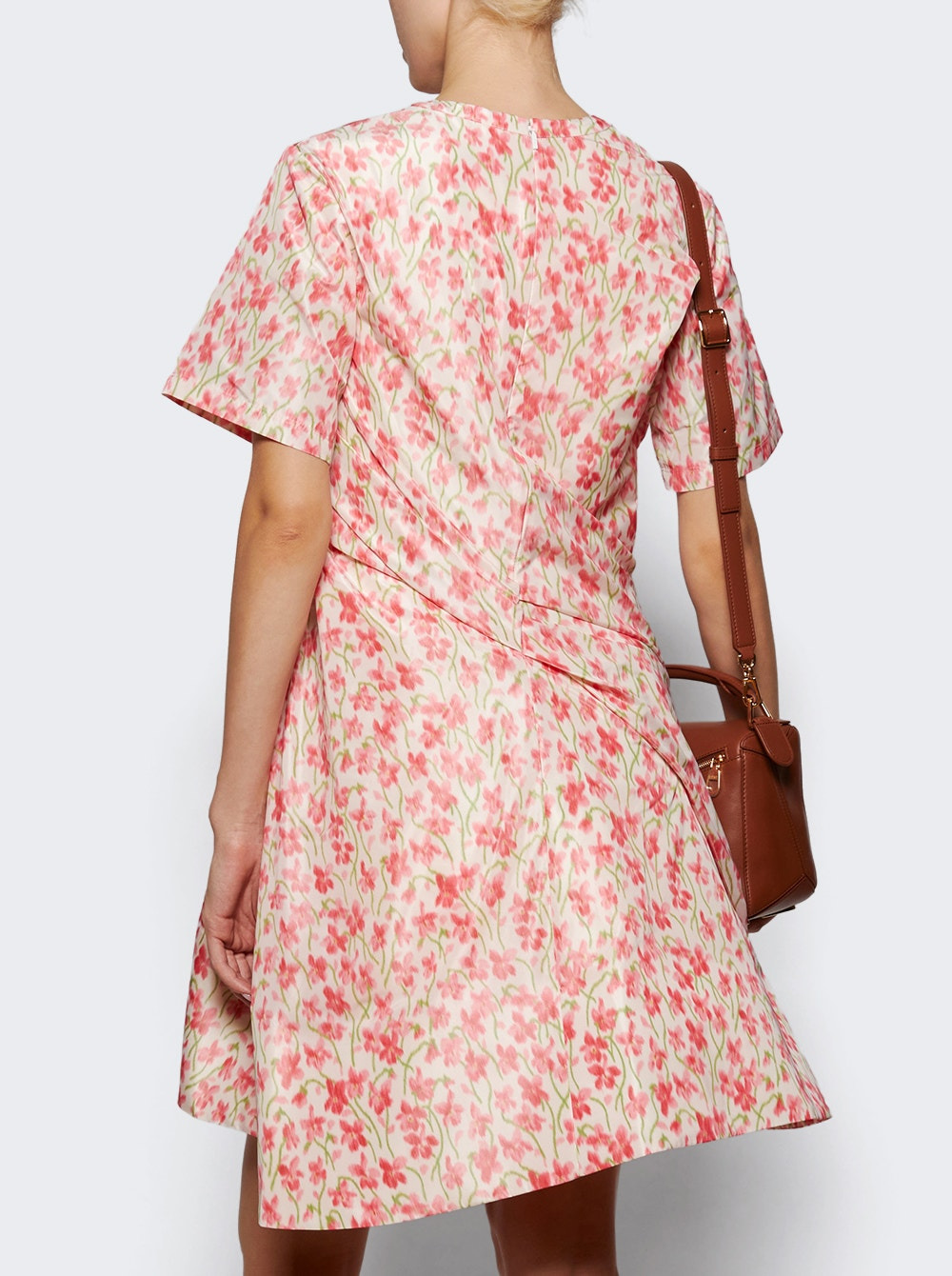 Twisted Dress White And Pink Floral - 4
