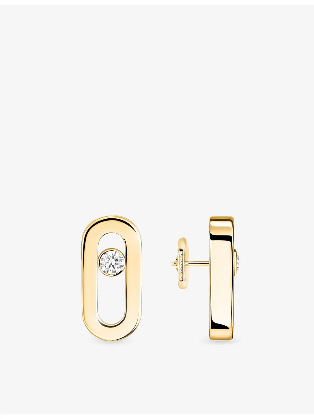 Move Uno 18ct gold and 0.03ct brilliant-cut diamond earrings - 1