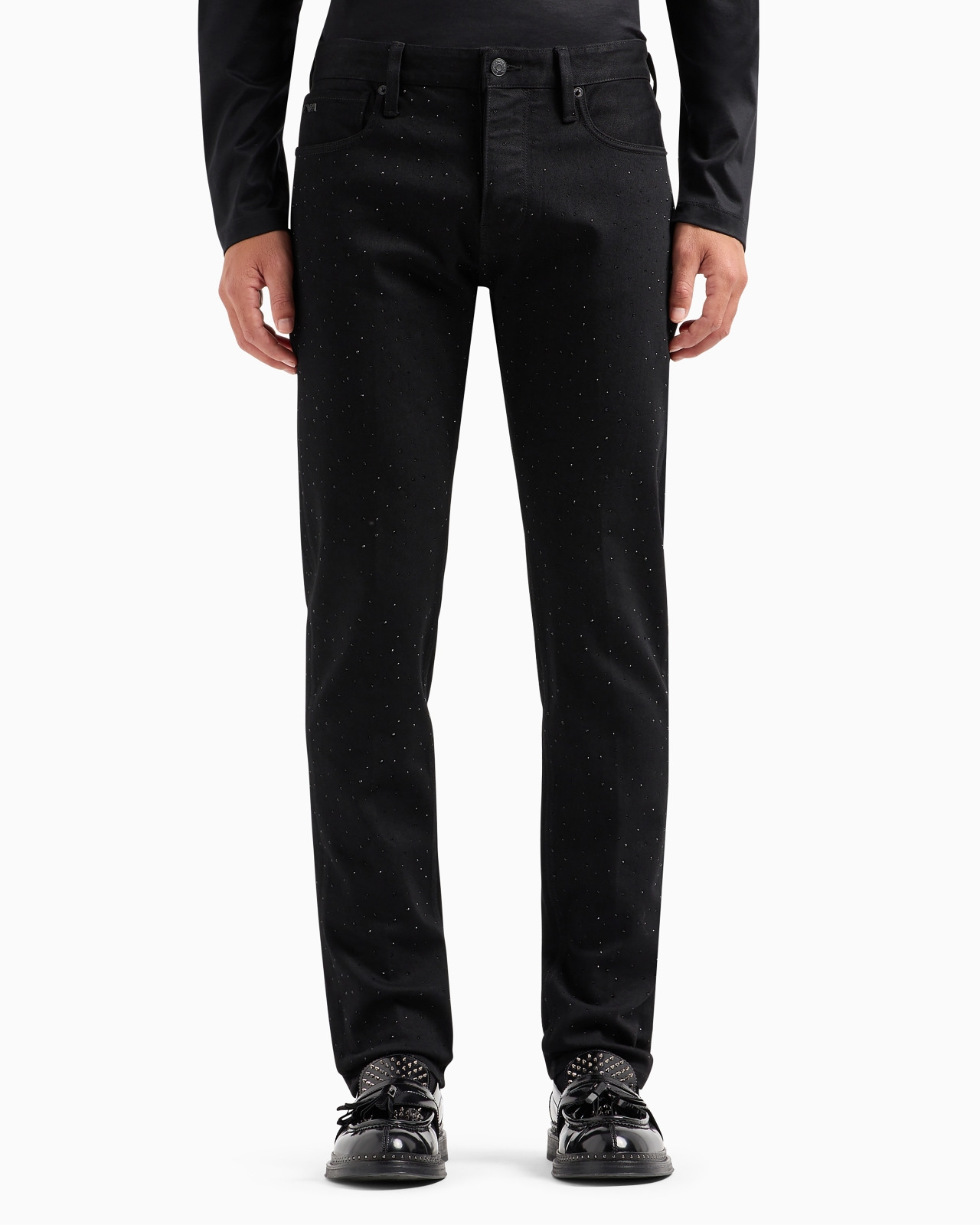 J75 Clubwear slim-fit bull denim jeans with all-over rhinestones - 2
