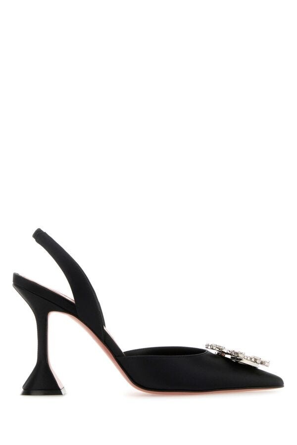 Black satin Begum pumps - 1