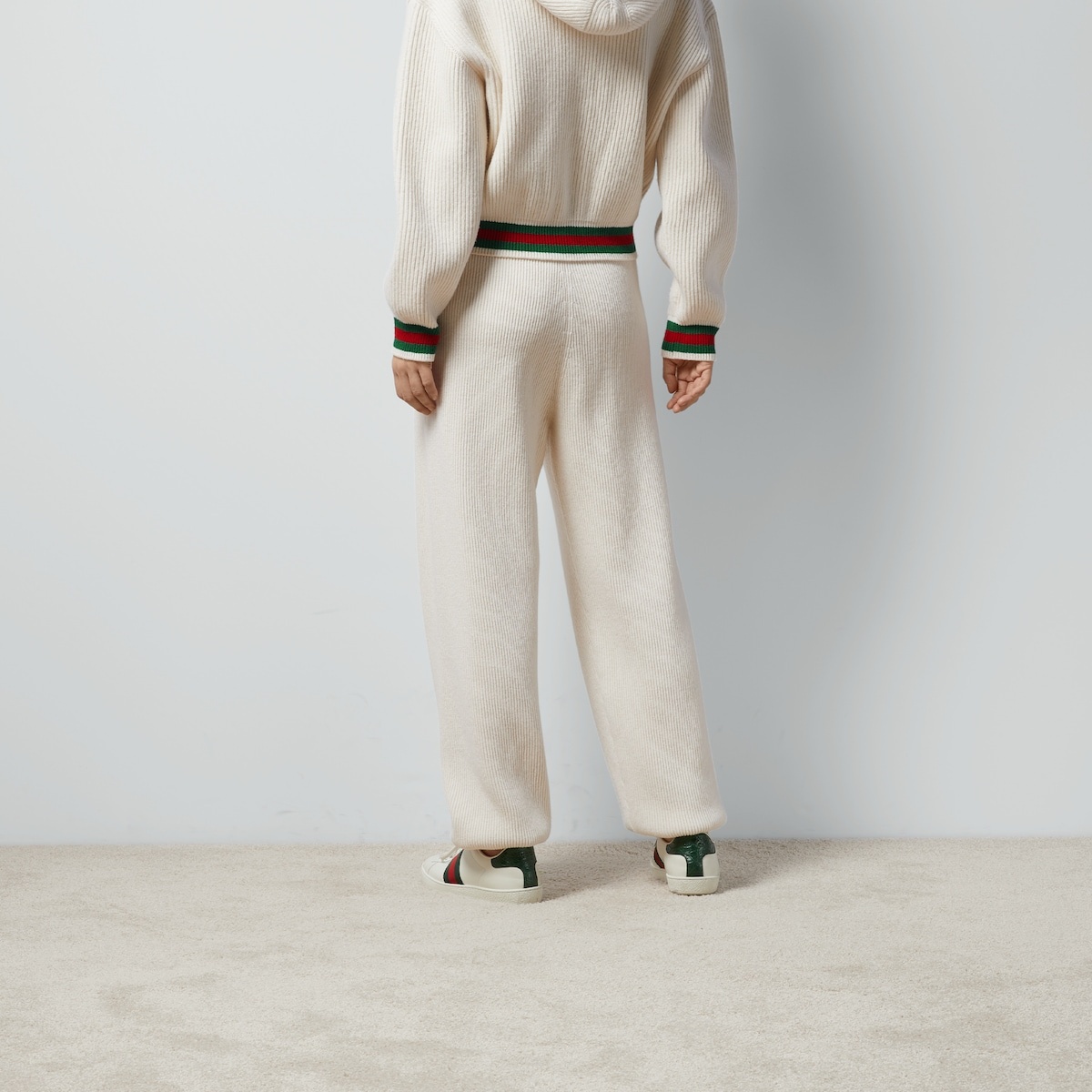 Rib wool pant with Web trim - 6