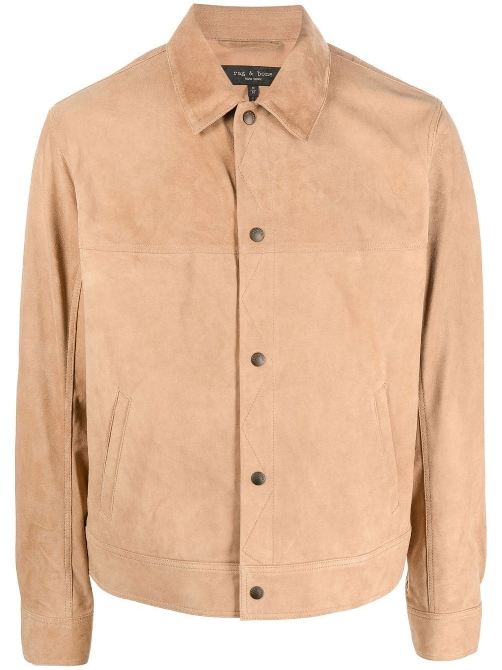 suede button-up jacket - 1