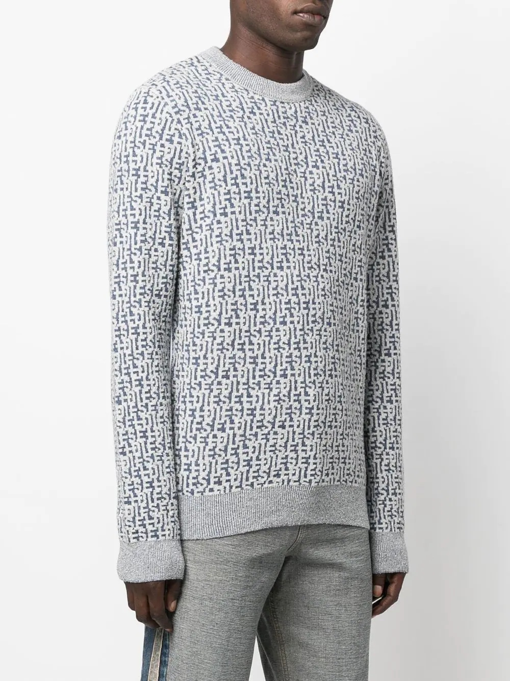 logo-jacquard long-sleeved jumper - 3