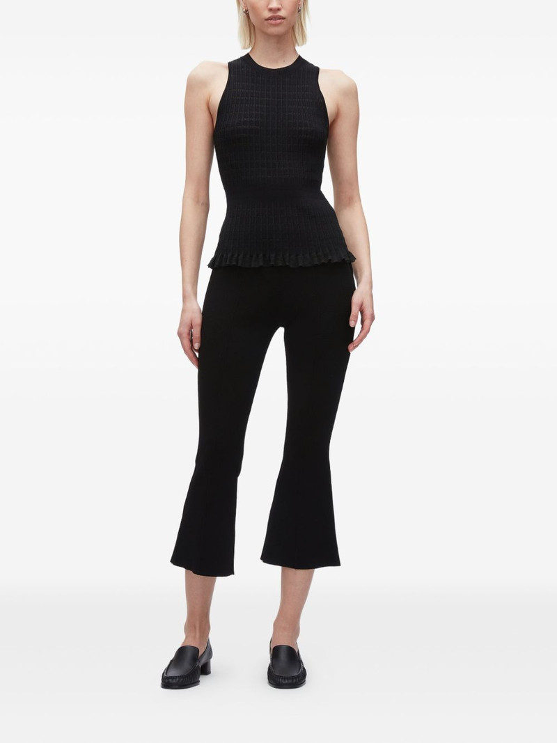 3.1 Phillip Lim ribbed-knit ruffled top outlook