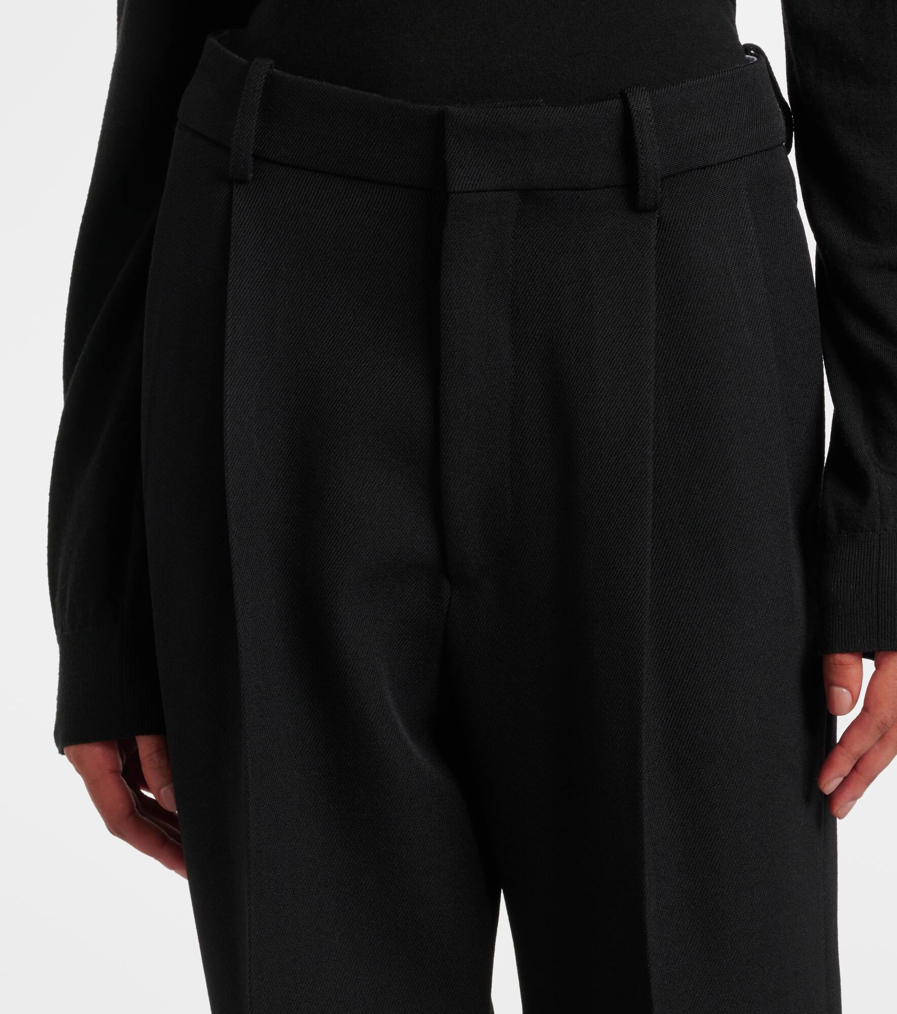 High-rise virgin wool straight pants - 4