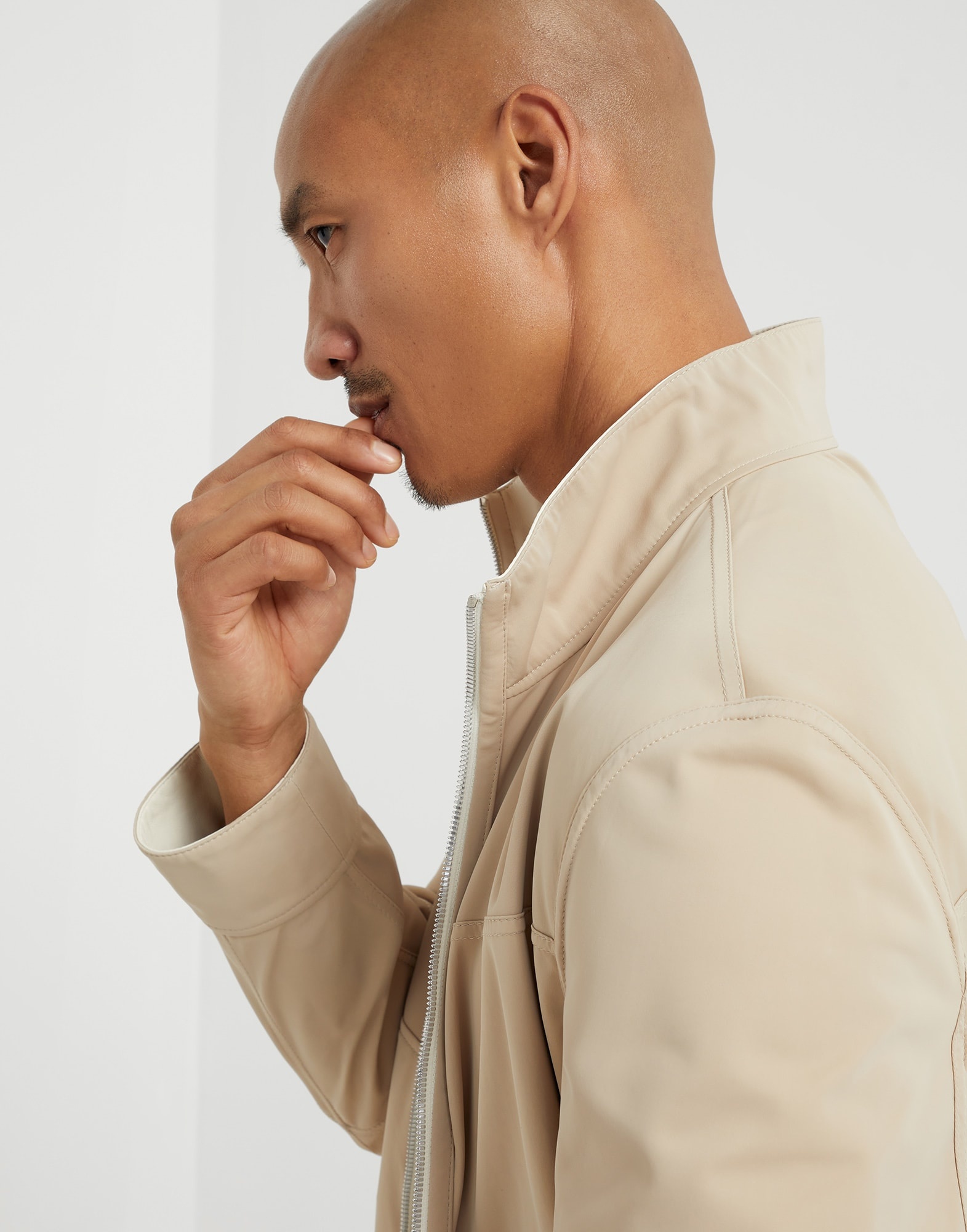 Bonded nappa leather reversible bomber jacket - 3