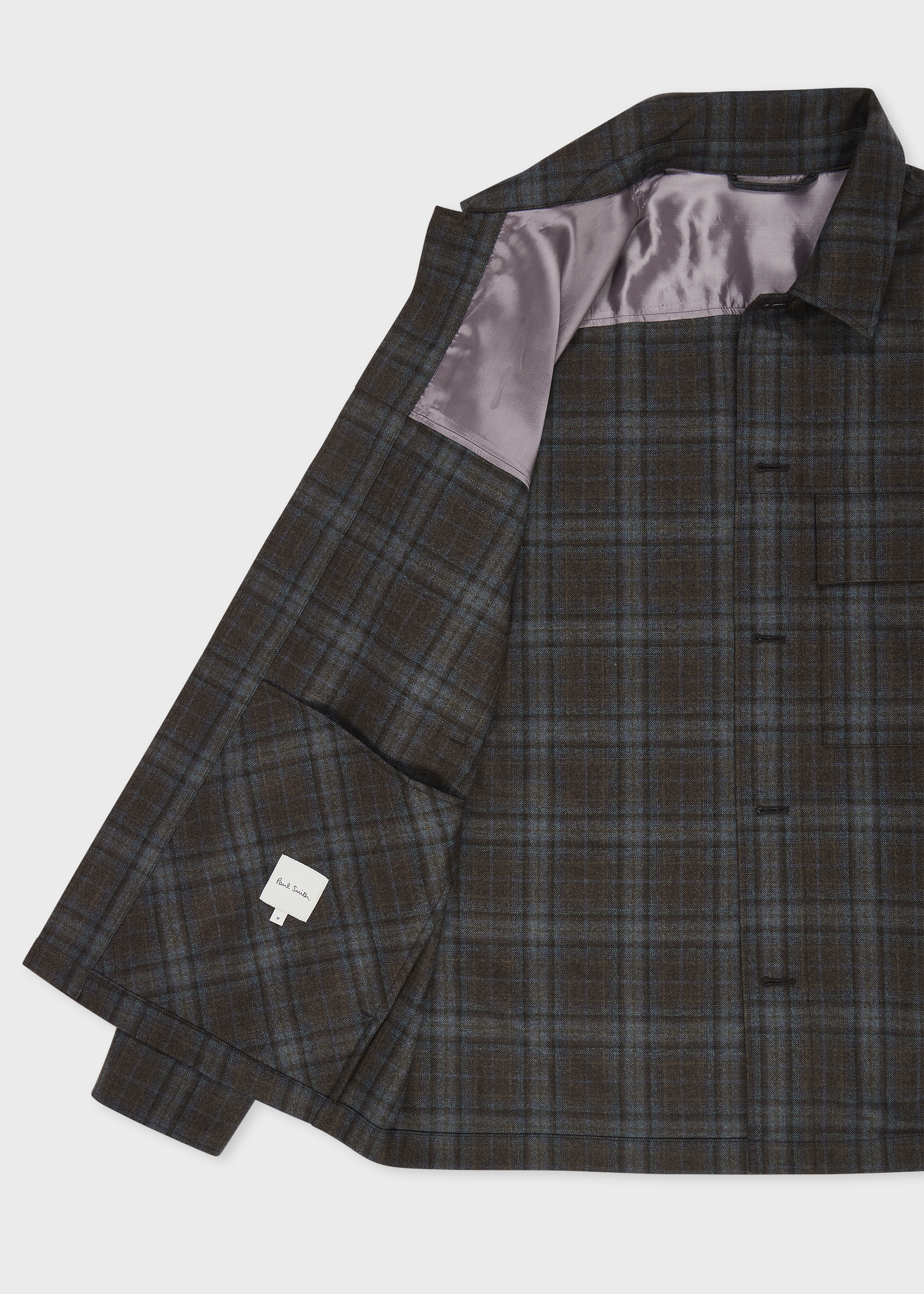 Brown Check Wool Overshirt - 4