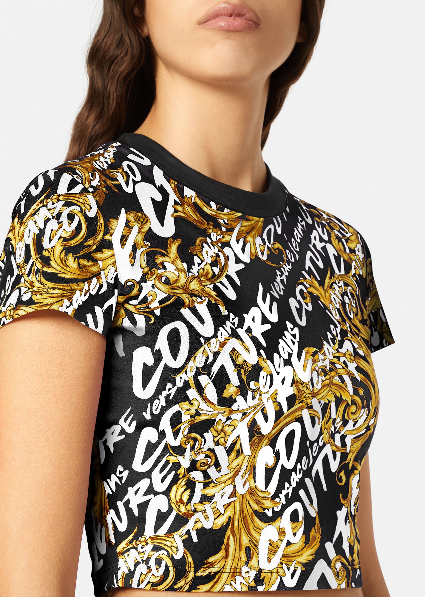 Logo Brush Couture Crop T-Shirt - 5