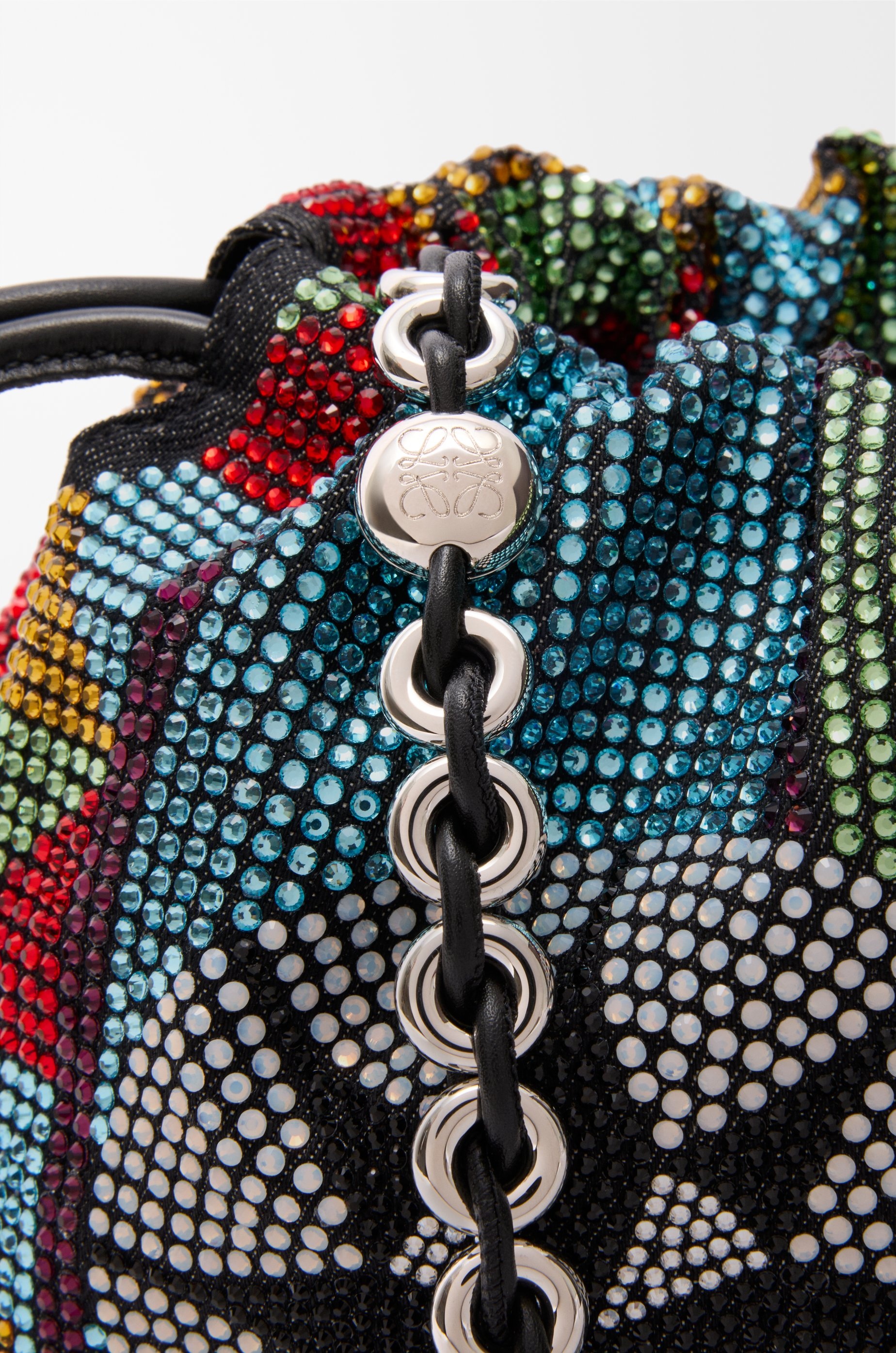 Medium Flamenco purse in embellished denim - 12