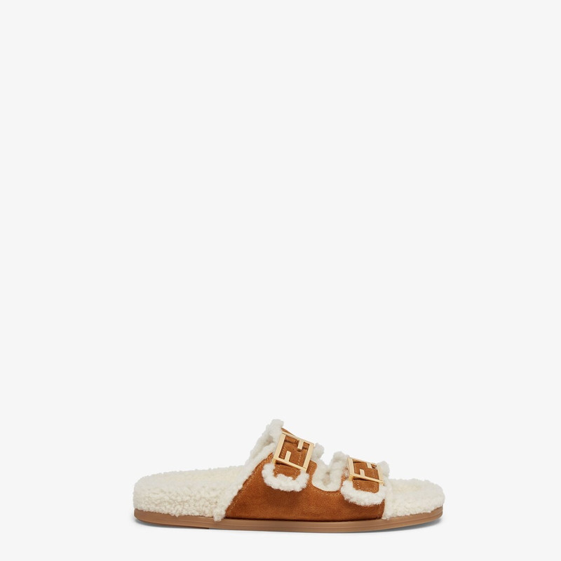 White sheepskin slides 1
