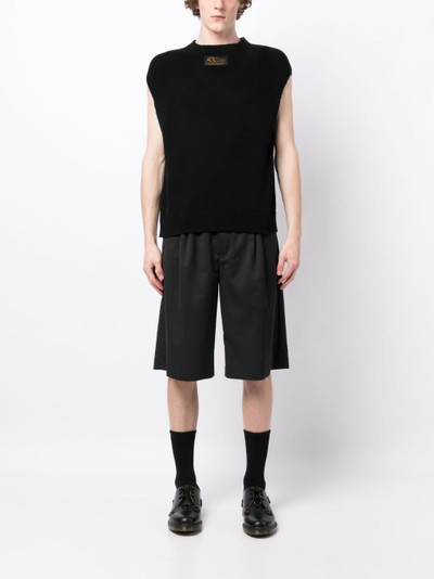 Raf Simons logo-patch knitted vest outlook