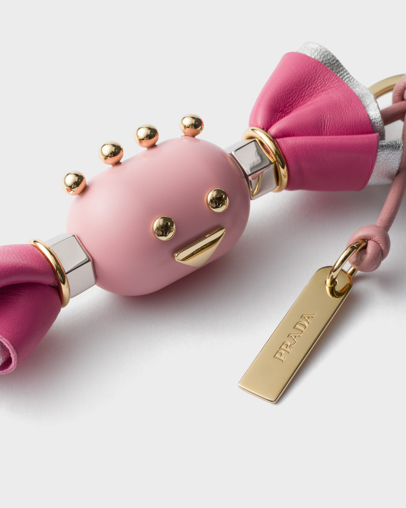 Prada Candy Plexiglas and leather key ring charm outlook