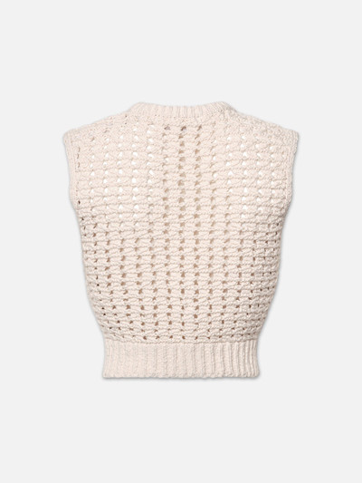 FRAME Tape Yarn Sweater Vest in Cream outlook