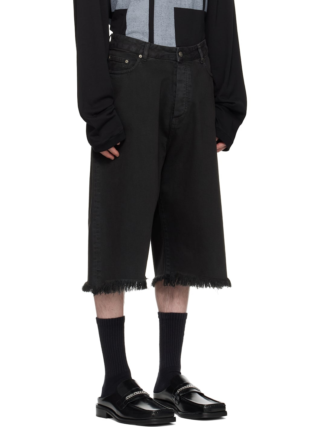 Black 'Big Daddy' Denim Shorts - 2