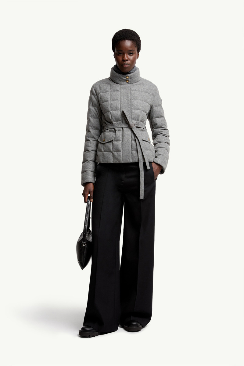 Moncler Bussettes Wool Blend Belted Short Down Jacket outlook