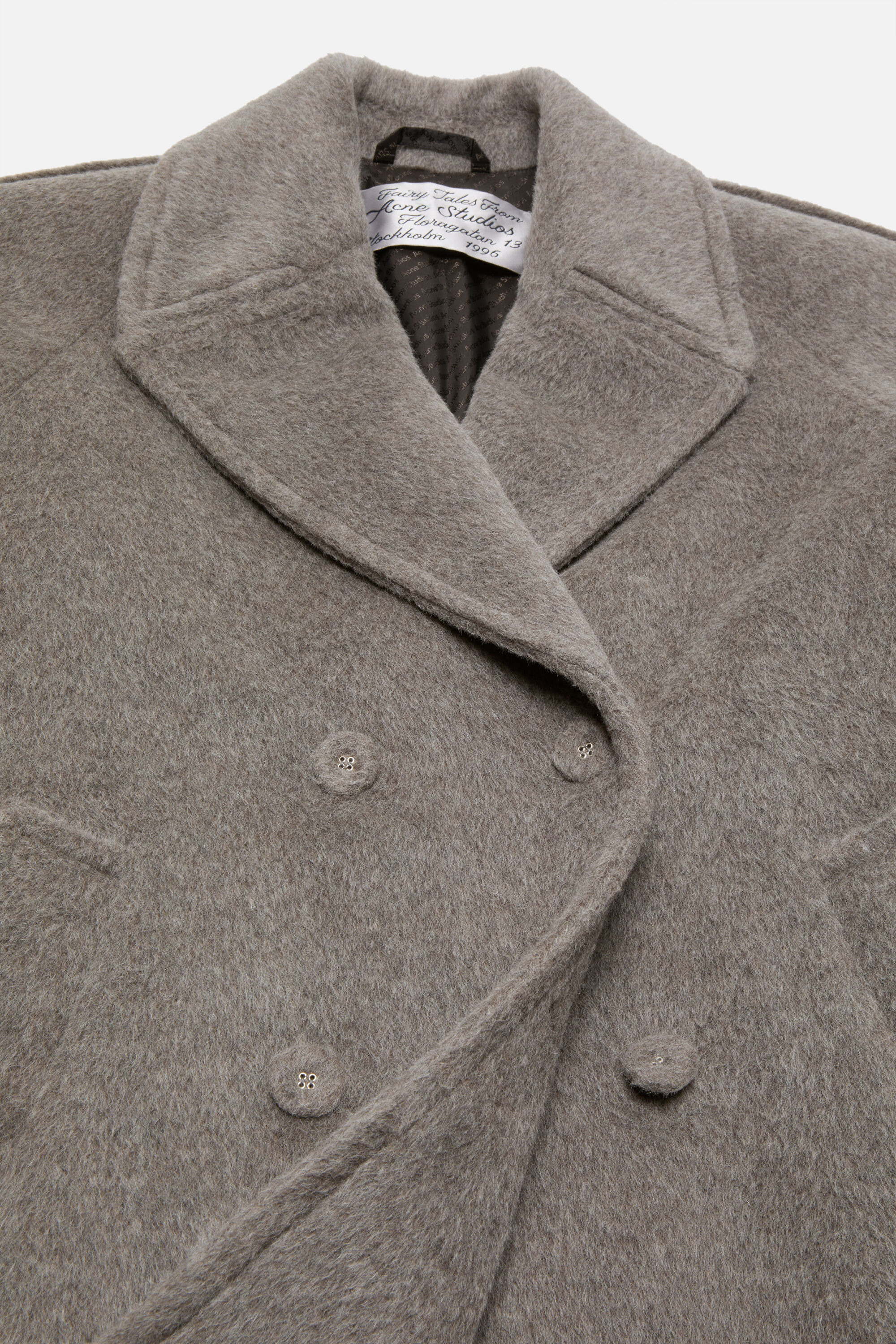 Double-breasted wool coat - Warm Grey Melange - 5