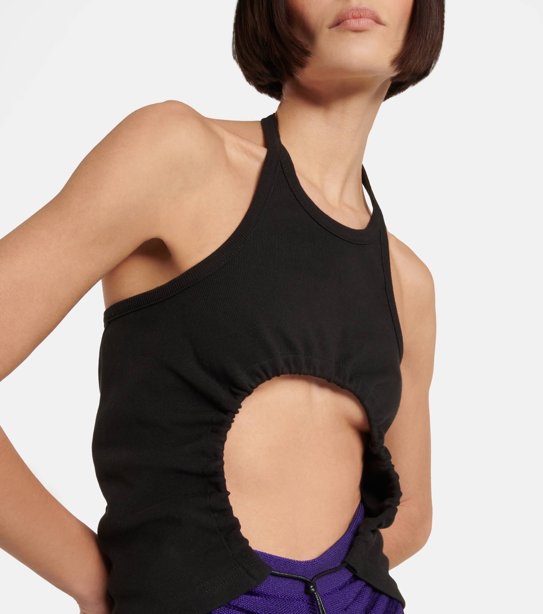 Halter neck ruched cotton top - 4