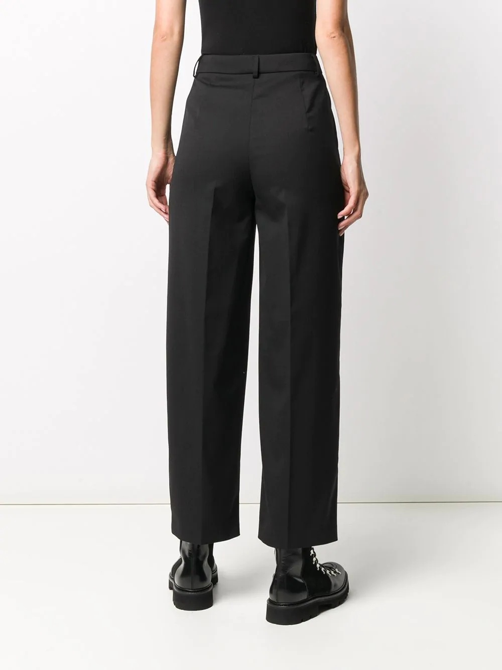 embroidered logo wide trousers - 4