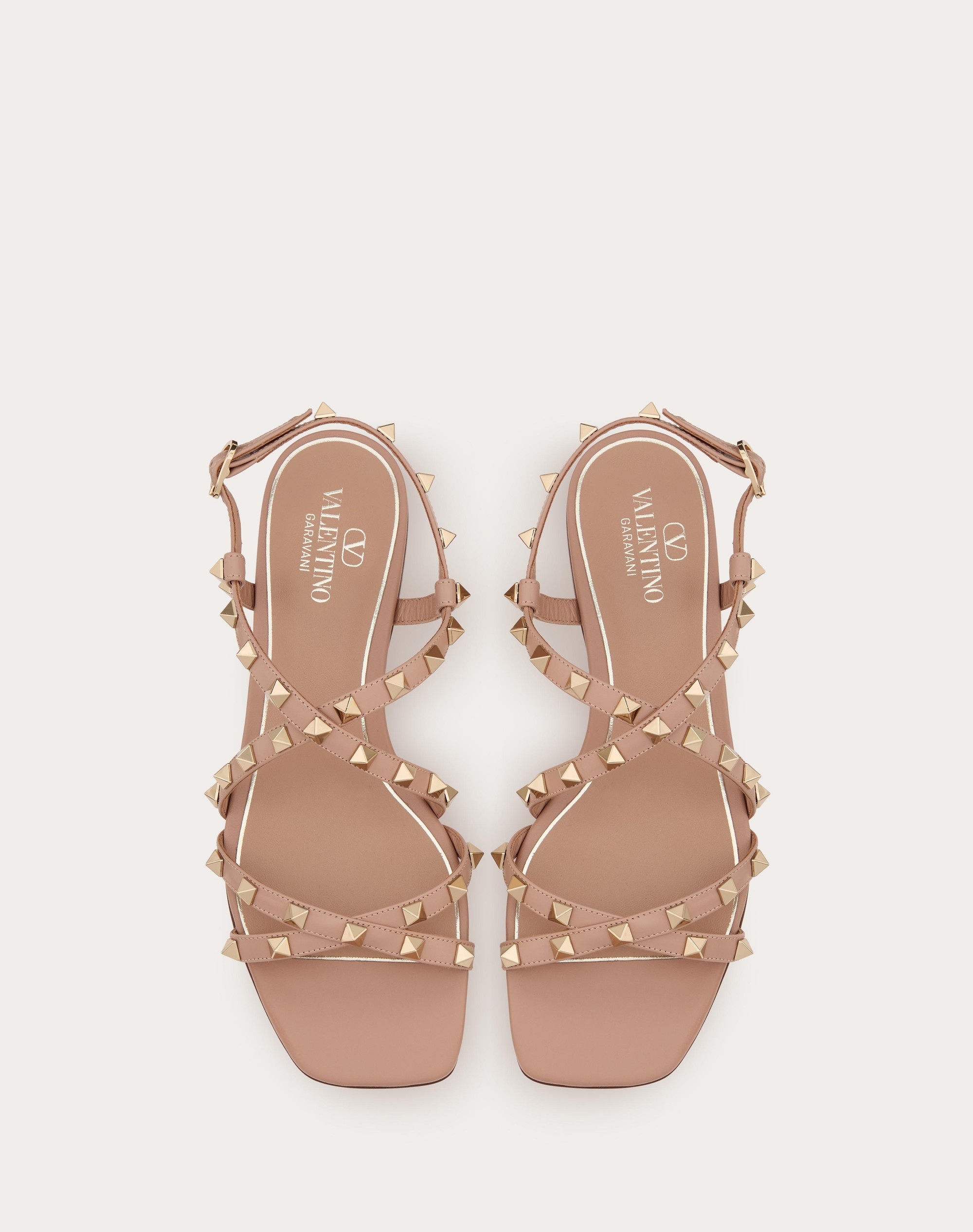 CALFSKIN ROCKSTUD SANDAL WITH STRAPS - 4